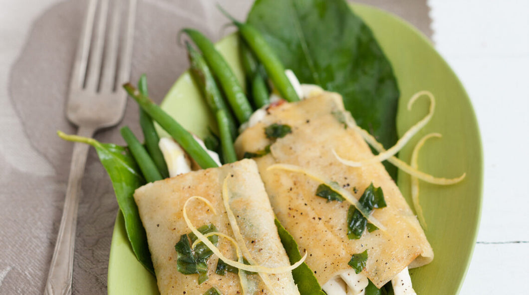 Involtini di fagiolini e porri