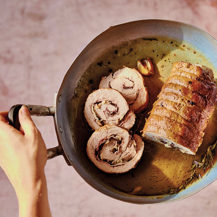 Arrosto di tacchino arrotolato con radicchio