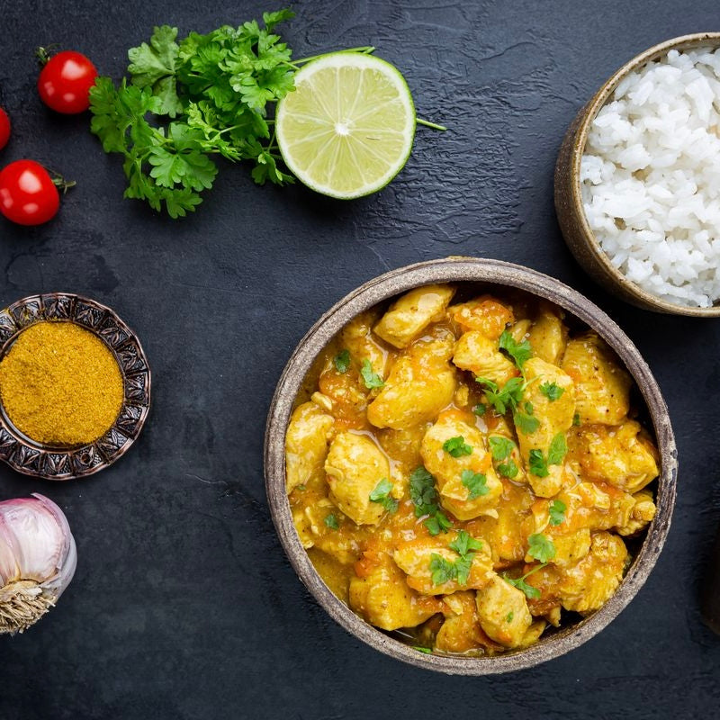 Pollo al cocco e curry